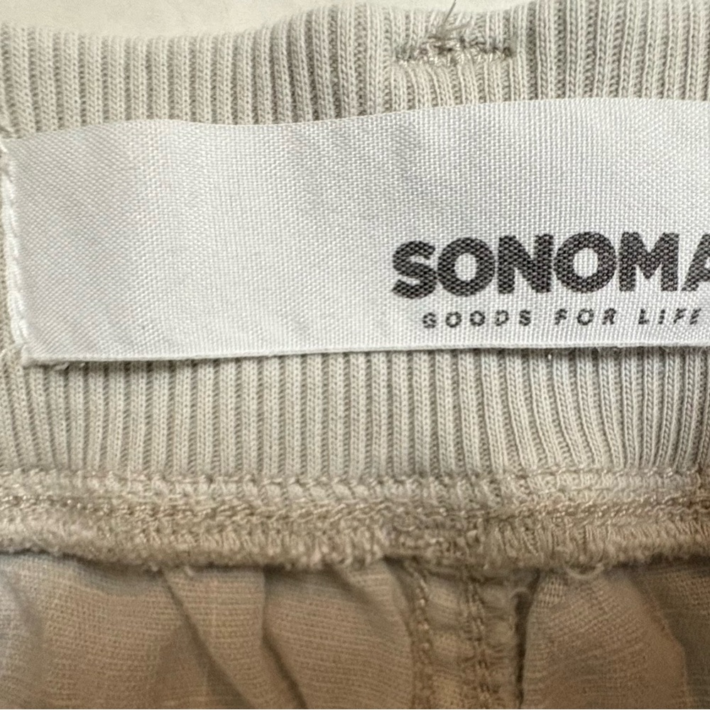 Women’s Sonoma Tan Capris Relaxed Fit Lightweight Pockets Elastic size 6 - Picture 3 of 6